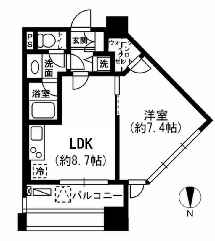 レジディア市ヶ谷　904号室　間取り