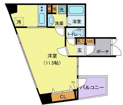 メイクスデザイン渋谷神泉　1002号室　間取り