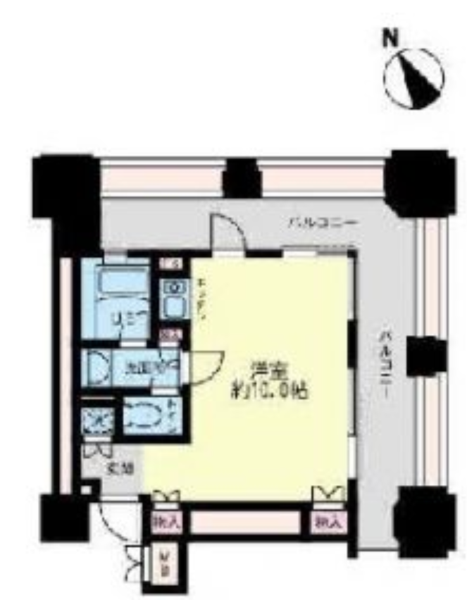 ルネ新宿御苑タワー　1602号室　間取り