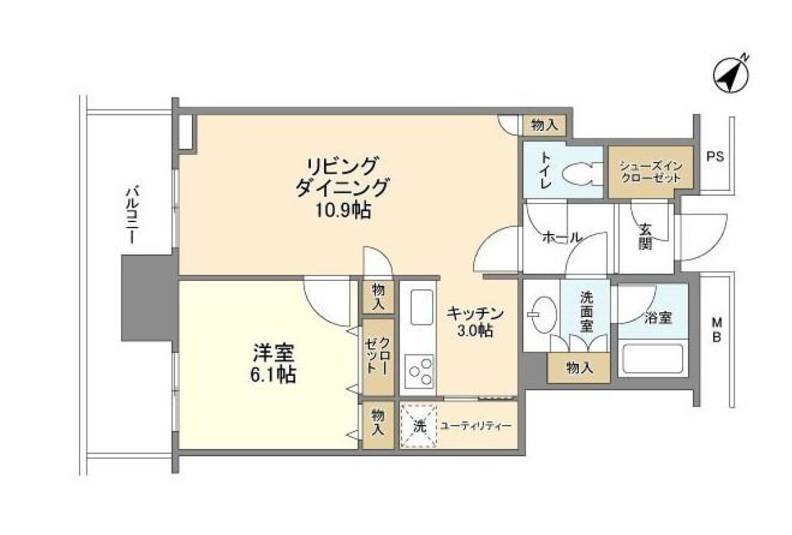 リガーレ日本橋人形町　2809号室　間取り