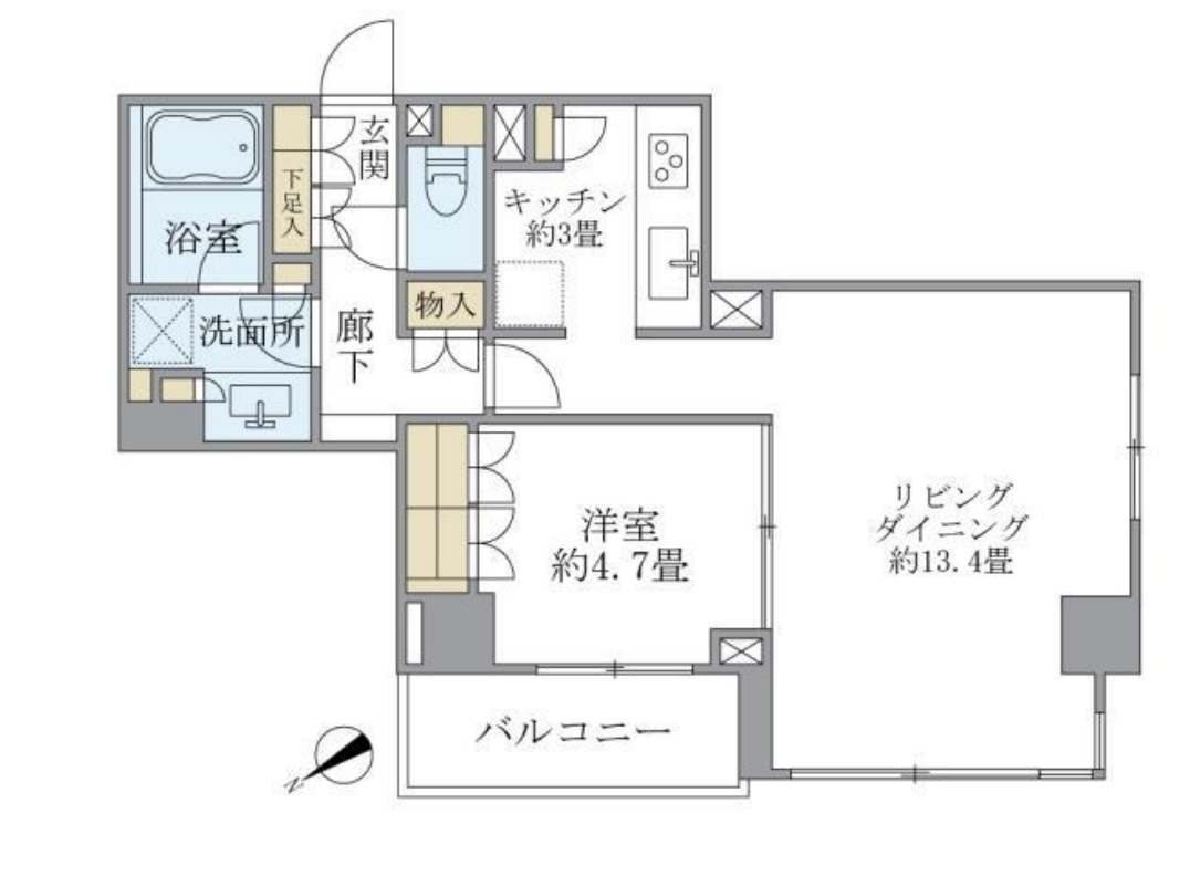 ブリリア日本橋茅場町　1002号室　間取り