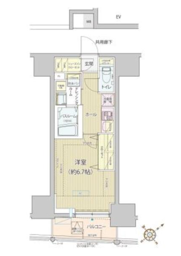 レビスタ白金高輪　1302号室　間取り