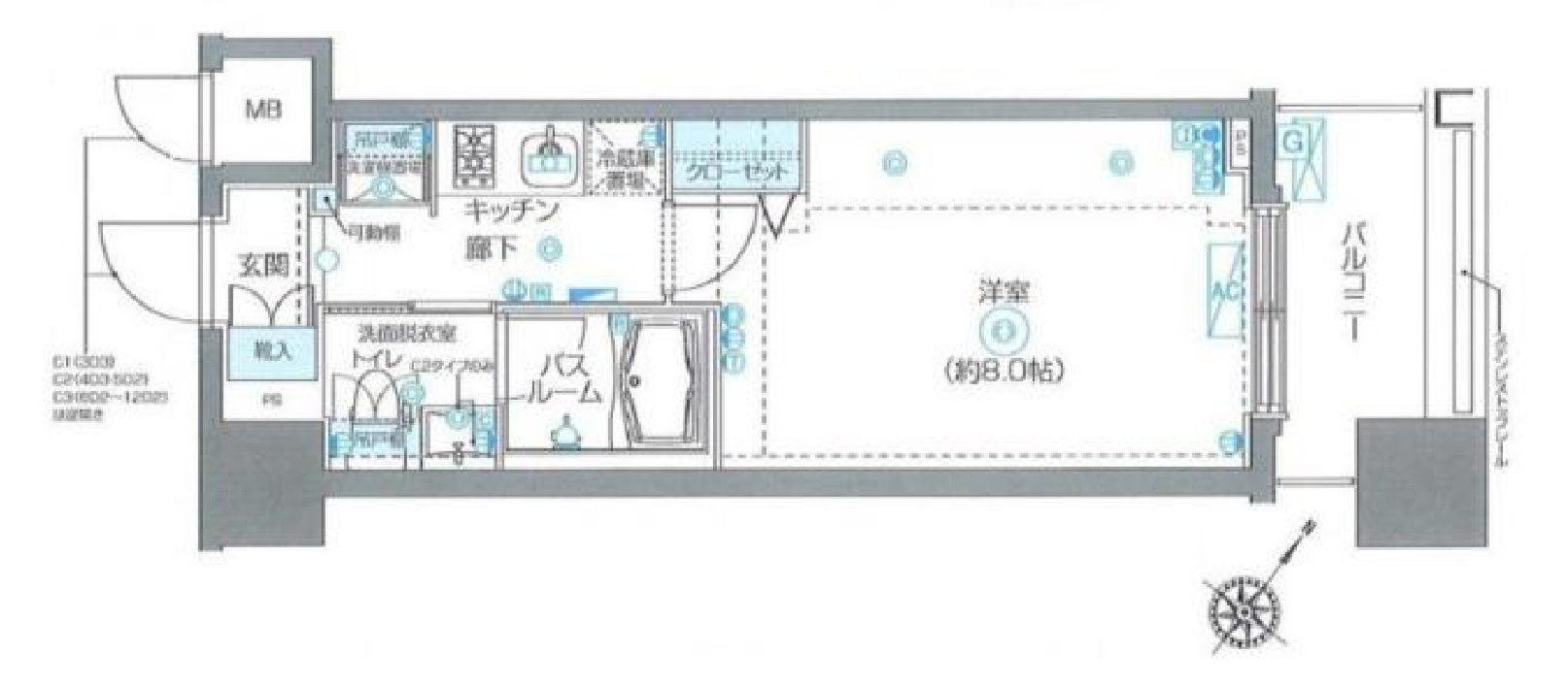 ZOOM池尻大橋　1104号室　間取り