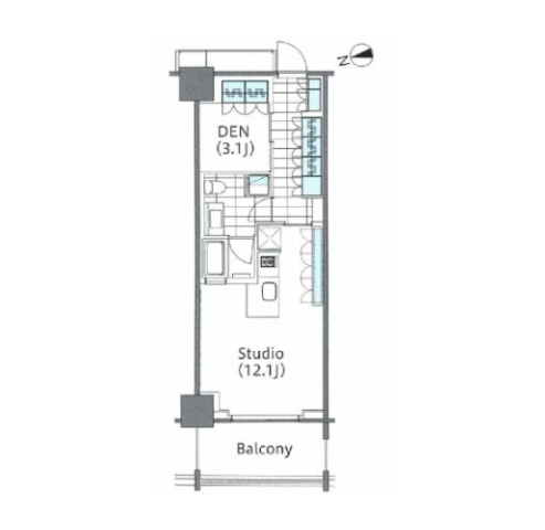 コンフォリア新宿イーストサイドタワー　1103号室　間取り