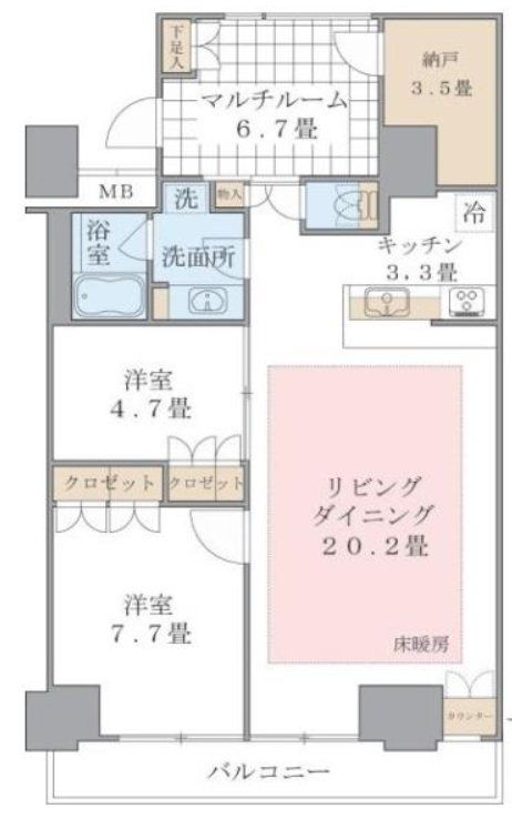 Brillia ist 東雲キャナルコート　319号室　間取り