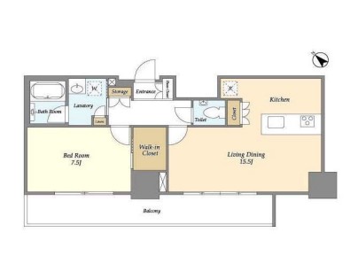 フロンティア新宿タワー　715号室　間取り