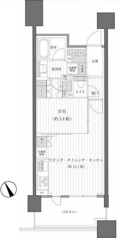 クレヴィアタワー目黒不動前　1502号室　間取り