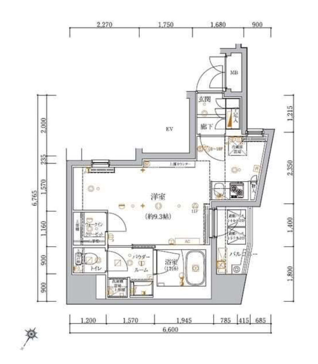アルテシモリブラ　203号室　間取り