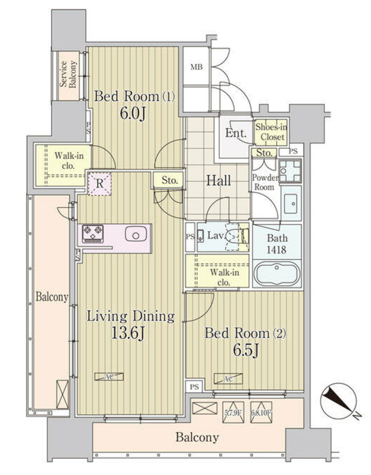 グランパレス東京八重洲アベニュー　805号室　間取り