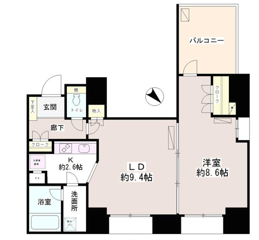 フルール田町　1007号室　間取り