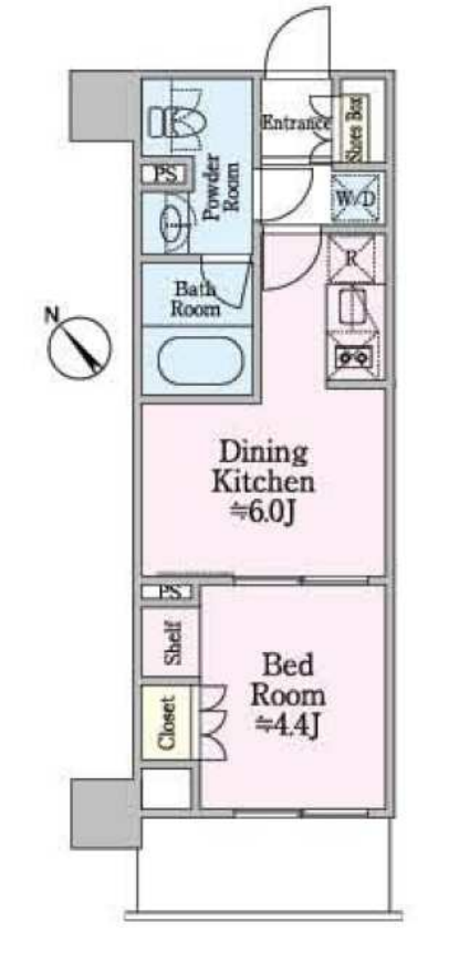 ライオンズフォーシア築地ステーション　204号室　間取り