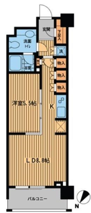 プライムアーバン日本橋横山町　1102号室　間取り