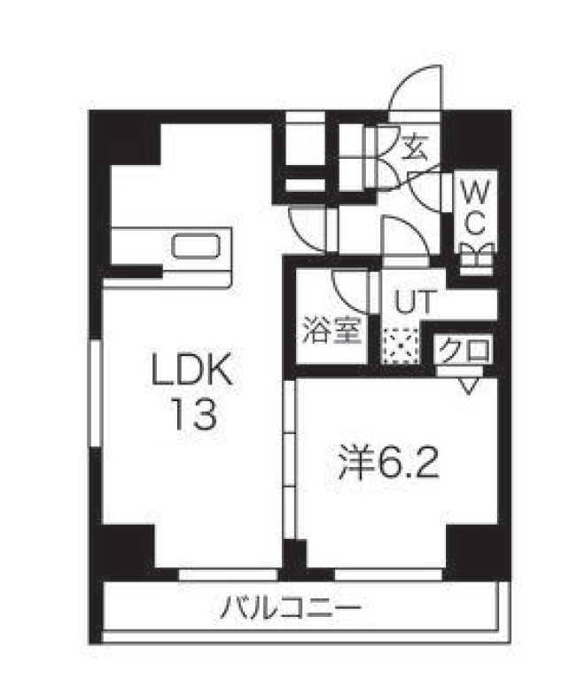 スパシエヴァロル品川荏原　1302号室　間取り