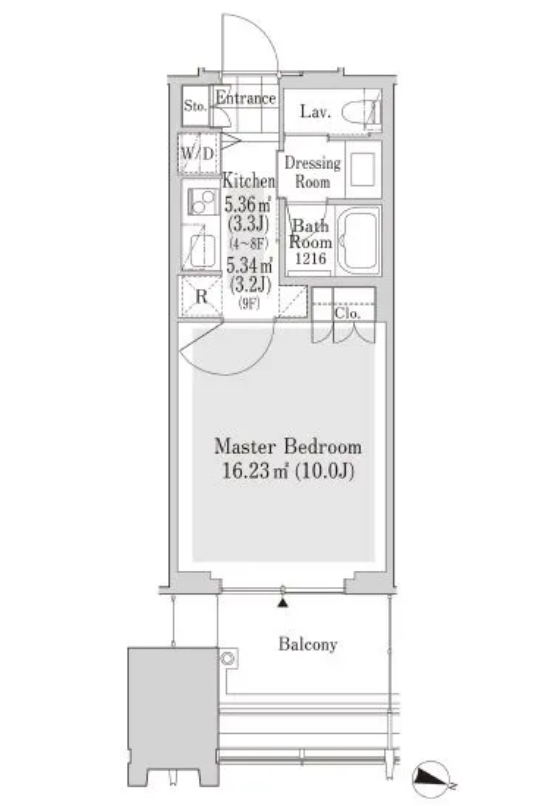 ラ・トゥール新宿アネックス　807号室　間取り