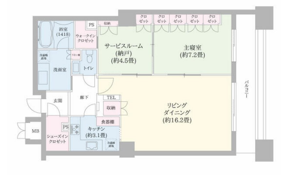 オリゾンマーレ　26F号室　間取り