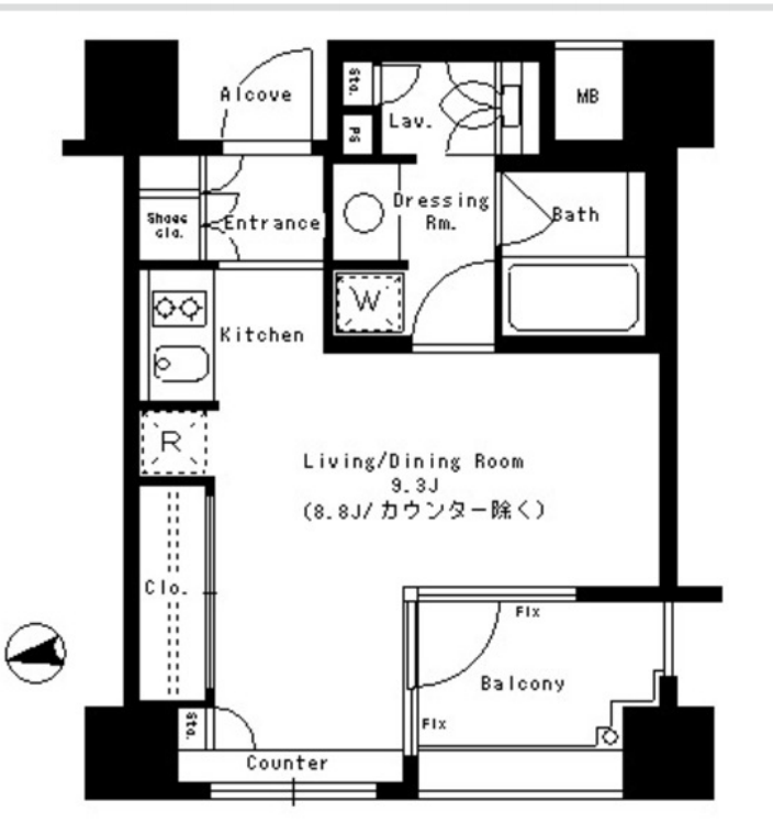 パークアクシス神楽坂ステージ　507号室　間取り