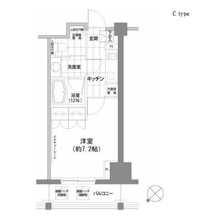 パークハビオ渋谷　803号室　間取り