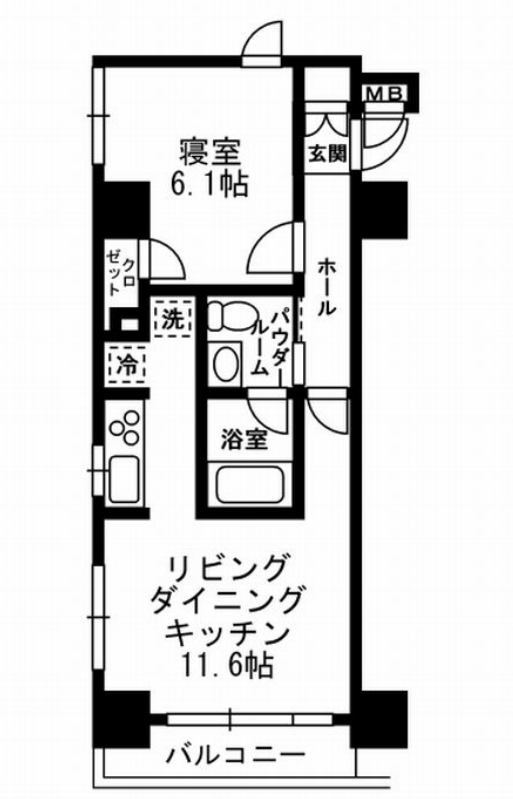 レジディア月島3　1001号室　間取り