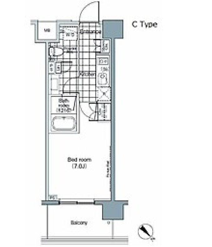パークハビオ赤坂　806号室　間取り