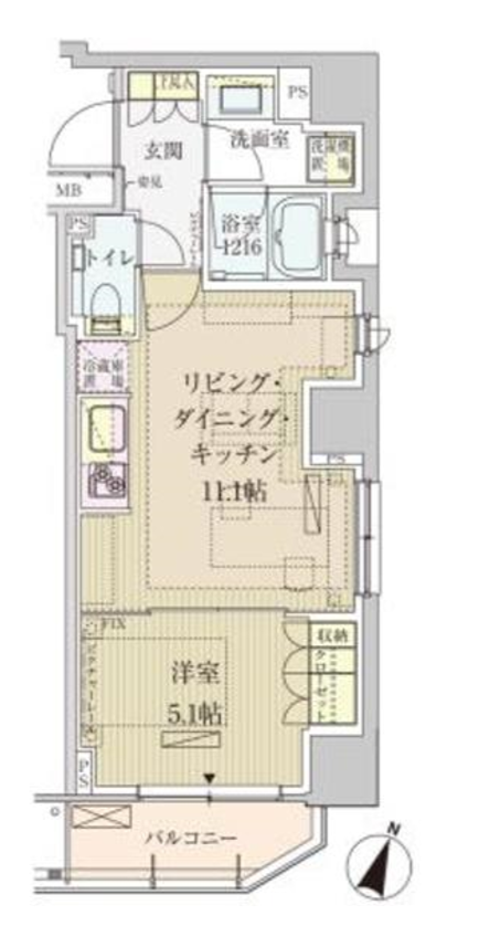 パークアクシス赤坂見附　801号室　間取り