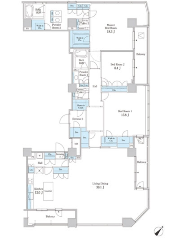 MFPR目黒タワー　2502号室　間取り