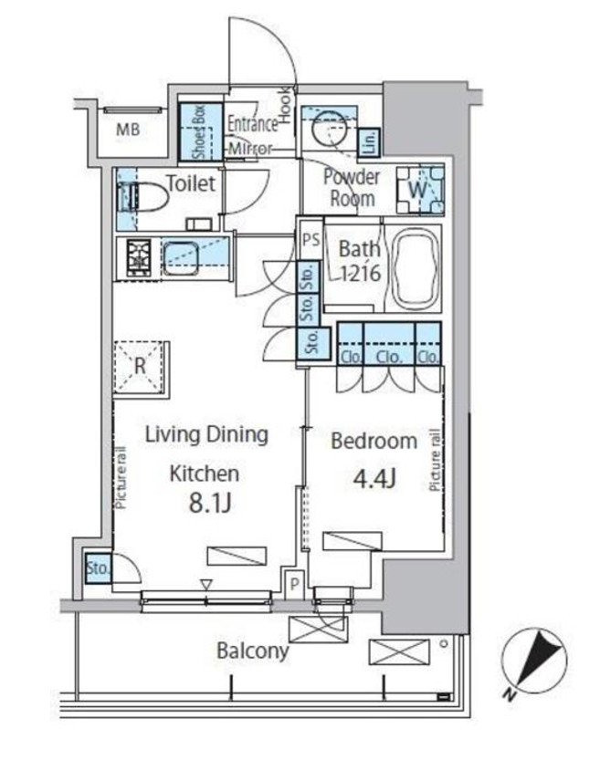 パークアクシス渋谷神山町　402号室　間取り