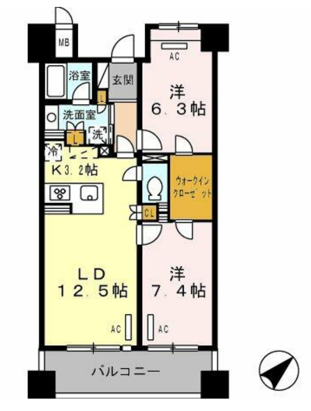 ロイヤルパークス豊洲　612号室　間取り