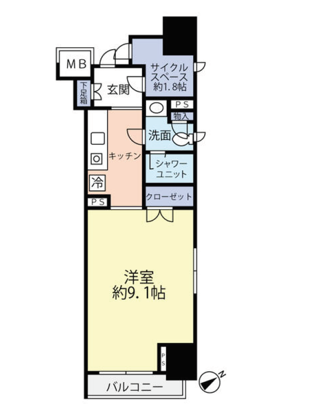 日本橋八重洲デュープレックスポーション　402号室　間取り