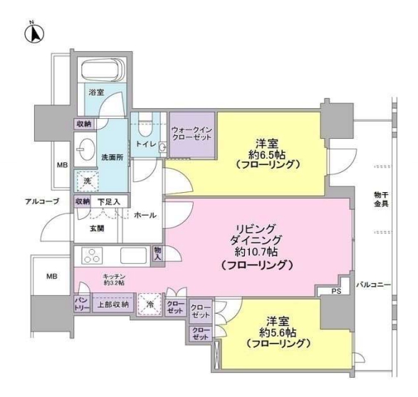 ブランズ麻布狸穴町　6F号室　間取り