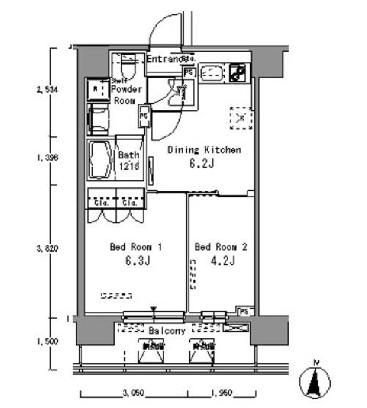 パークアクシス東陽町　802号室　間取り