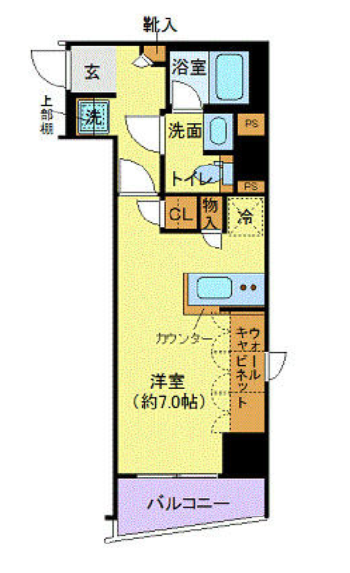 フェルクルール秋葉原　403号室　間取り