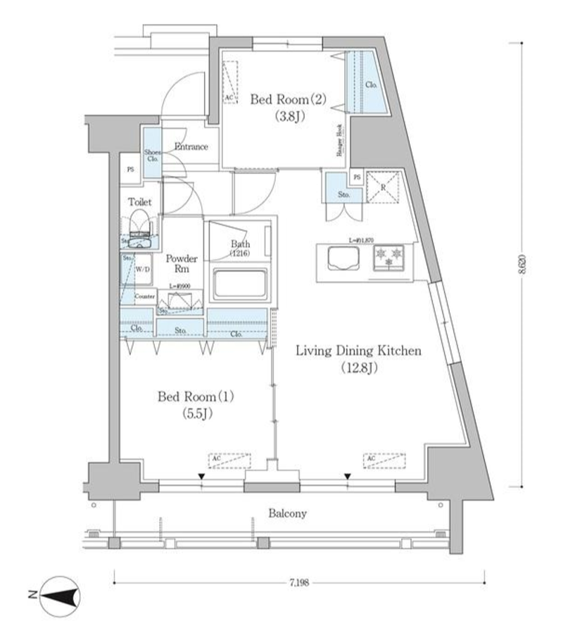 アーバネックス南品川　1305号室　間取り