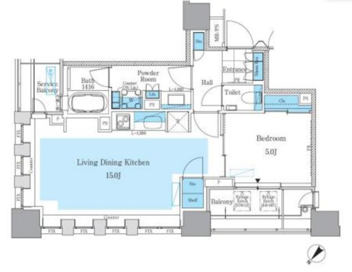 パークアクシス月島マチュアスタイル　703号室　間取り