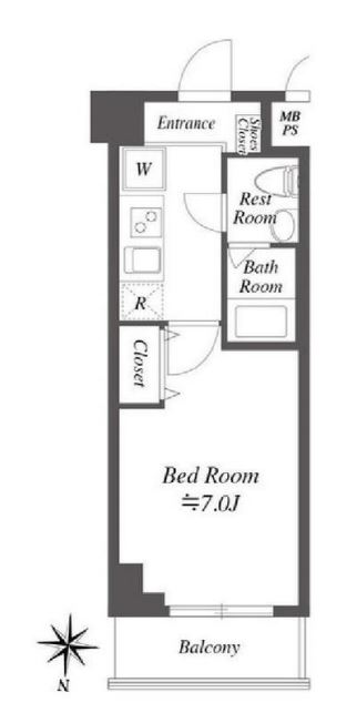ルクレ中落合　702号室　間取り