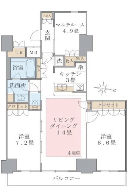 Brillia ist 東雲キャナルコート　628号室　間取り
