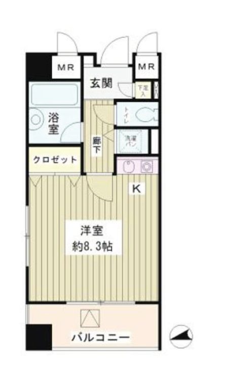 六本木プレイス　602号室　間取り