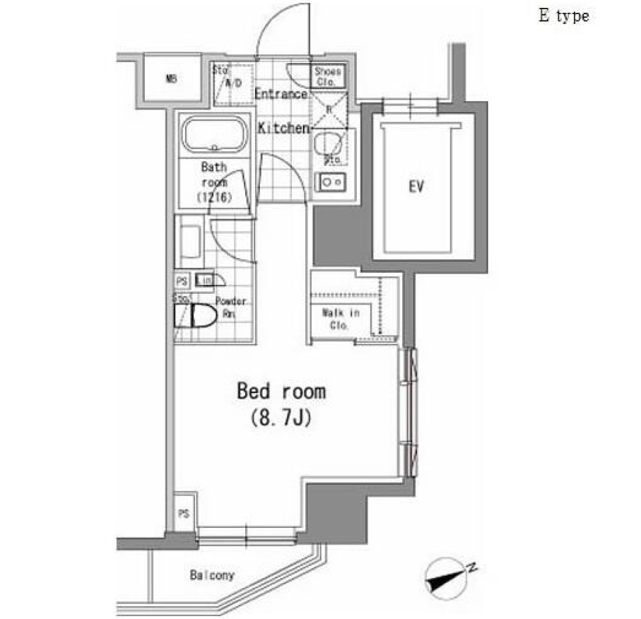パークハビオ新橋　508号室　間取り