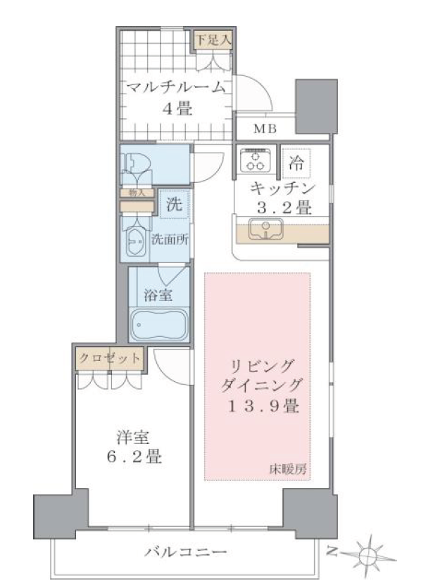 Brillia ist 東雲キャナルコート　504号室　間取り