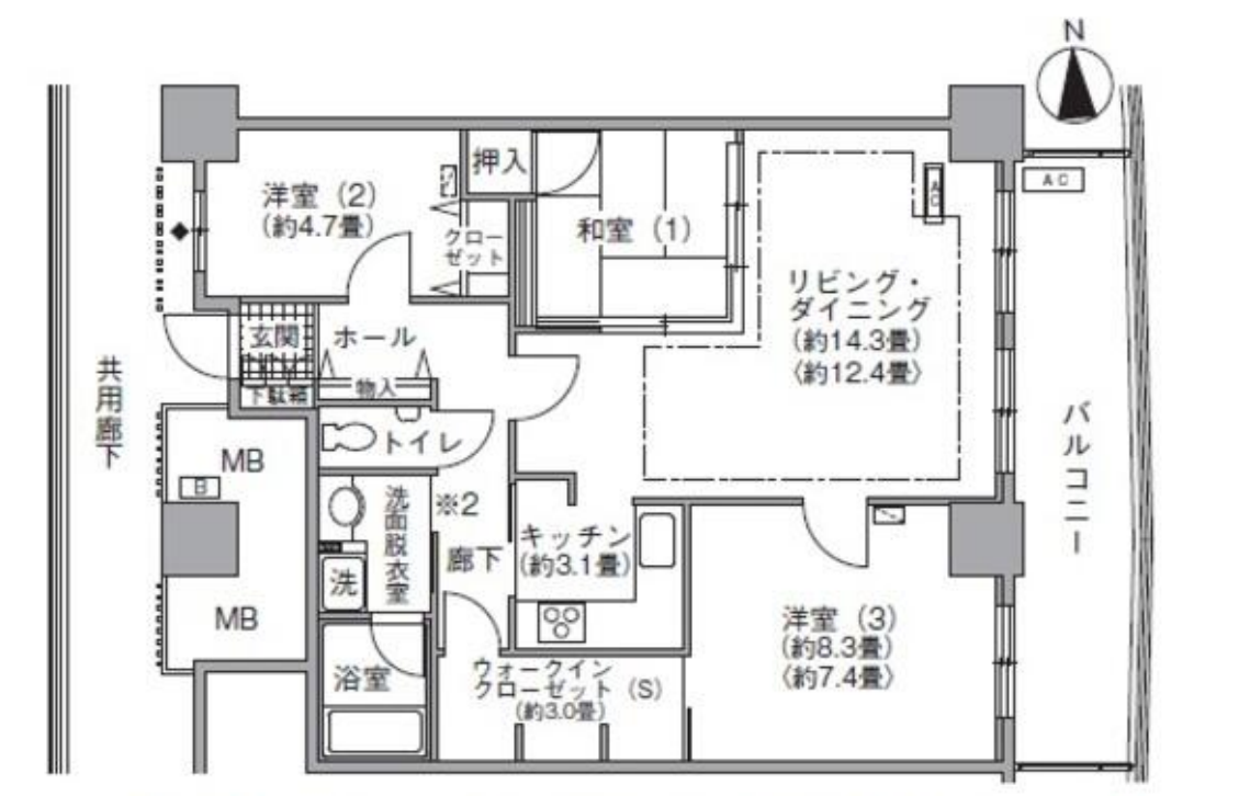 アクティ汐留　2013号室　間取り