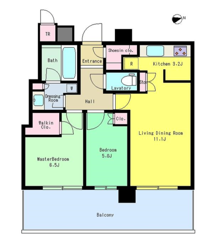 パークシティ中央湊ザタワー　1810号室　間取り
