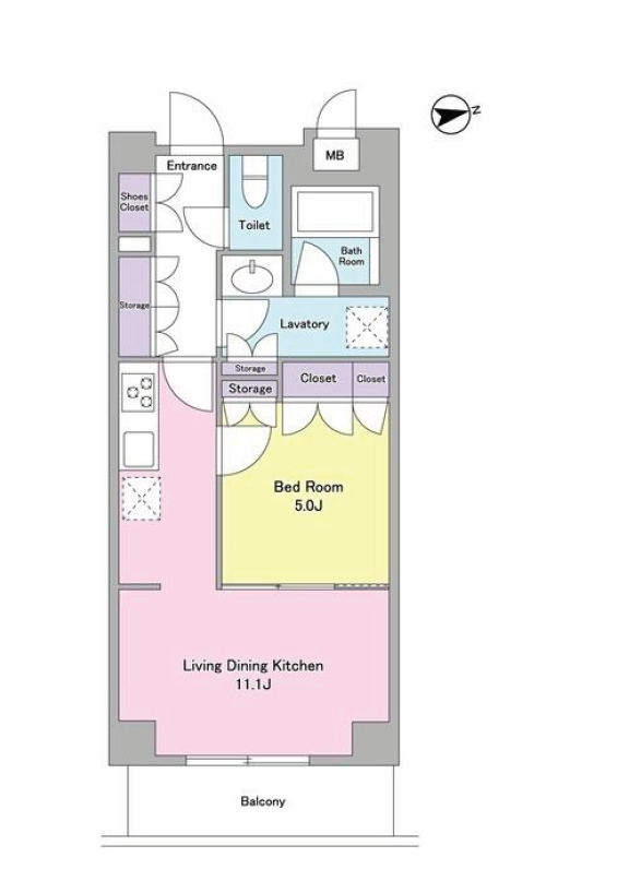 シティカレント代官山　203号室　間取り