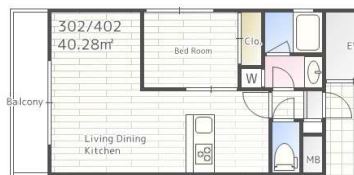 THE CLASS EX RESIDENCE　402号室　間取り