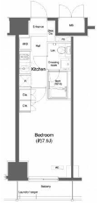 プラウドフラット白金高輪　1005号室　間取り