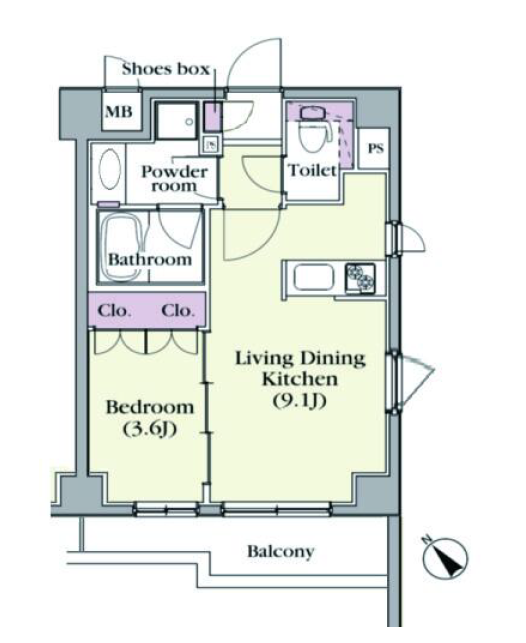 プラチナコート中目黒　201号室　間取り