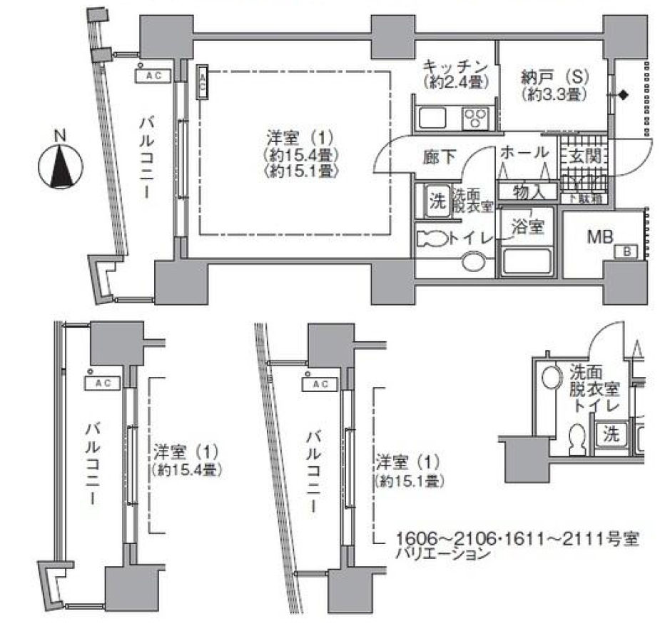 アクティ汐留　812号室　間取り