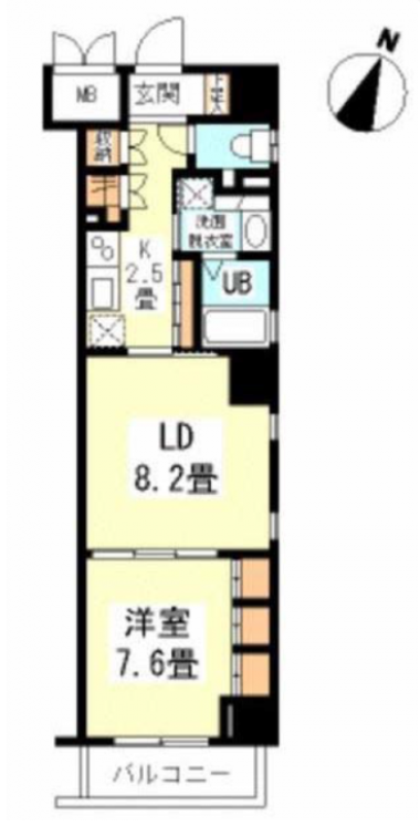 レスプリヴァルール　1202号室　間取り