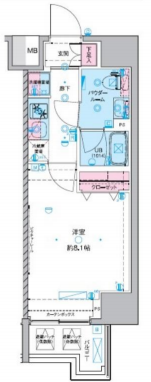 ジェノヴィア東神田グリーンヴェール　609号室　間取り