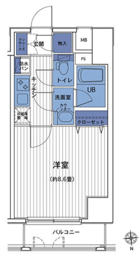 ＨＦ三田レジデンスⅡ（旧アンテニア三田慶大前）　402号室　間取り