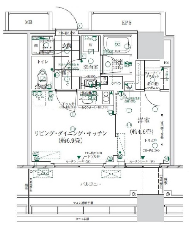 ローレルタワールネ浜松町　206号室　間取り