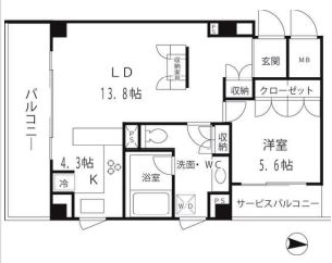オークウッドハウス　301号室　間取り